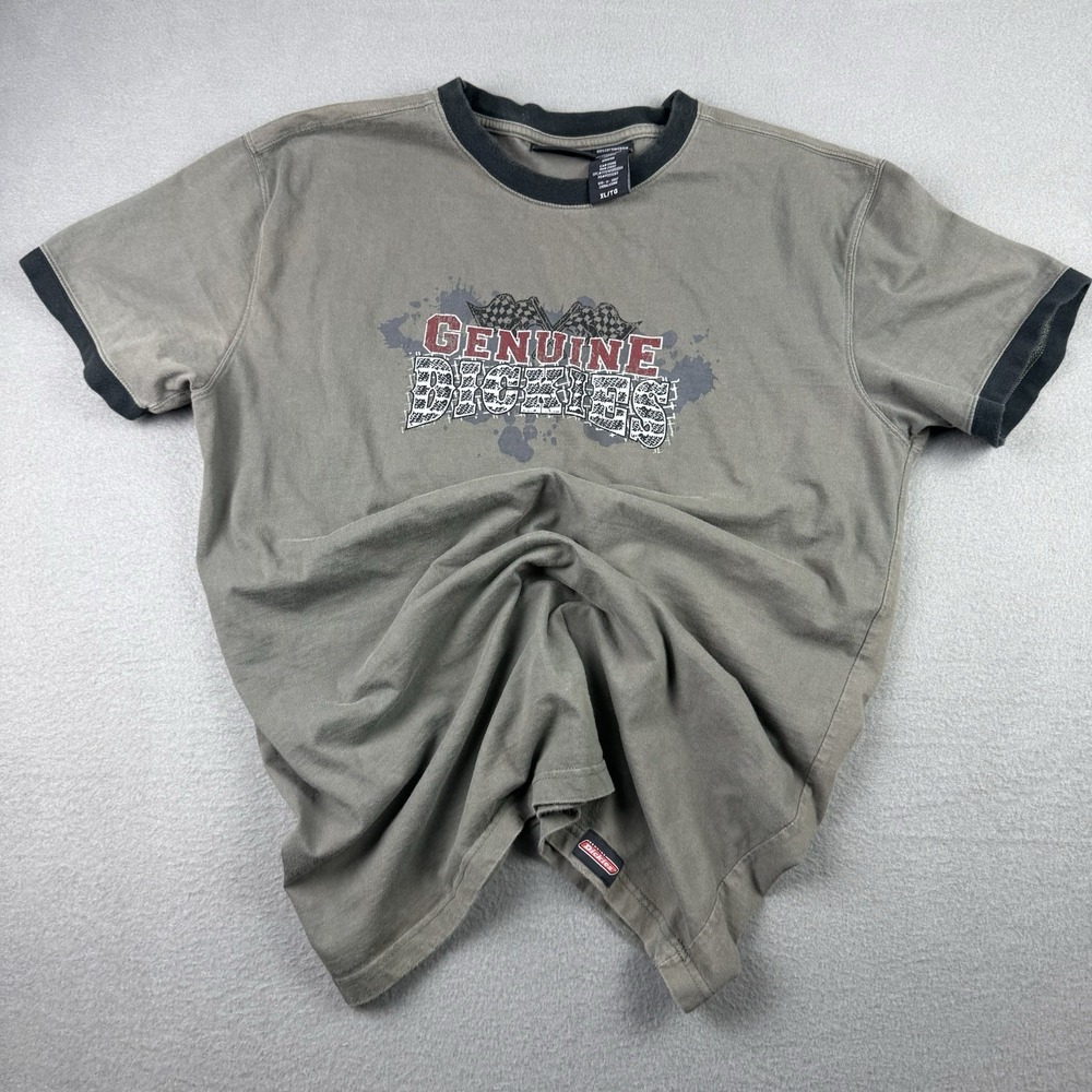 Dickies Mens Ringer Shirt Mens XL Green‎ Brown Black Earthy Earth Tones Cotton